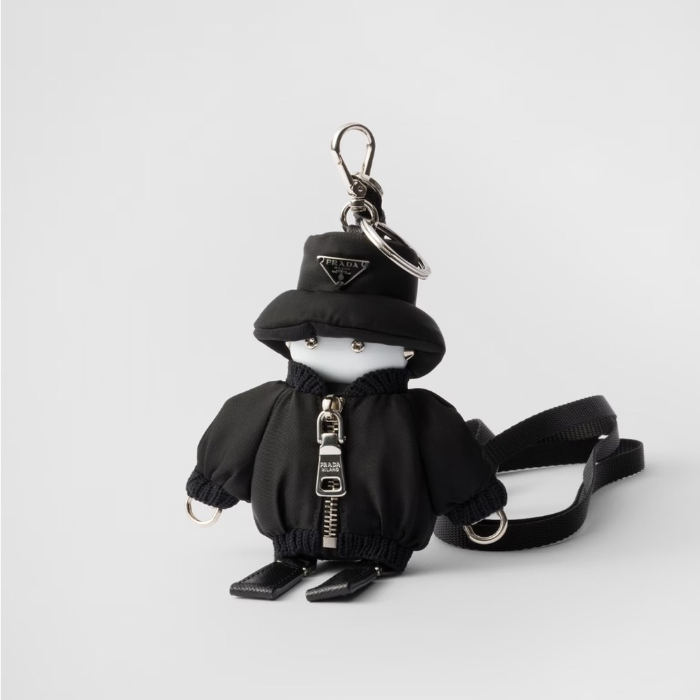 Prada Black and Silver Character Keychain